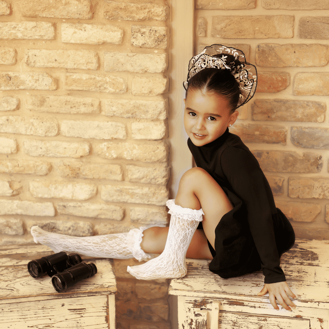 גומייה תחרה אלגנטית – שחור ולבן 2