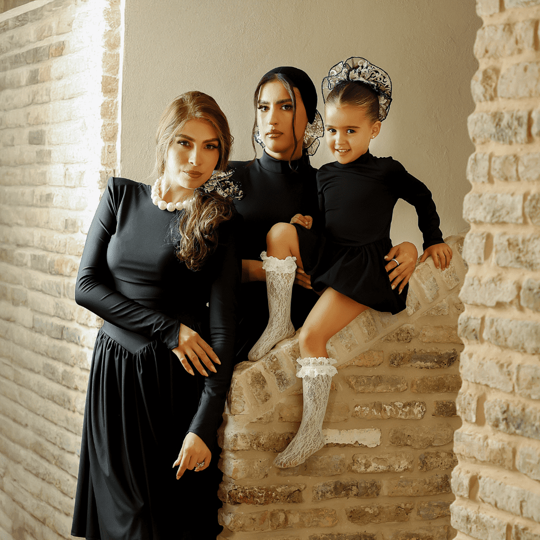 גומייה תחרה אלגנטית – שחור ולבן 3