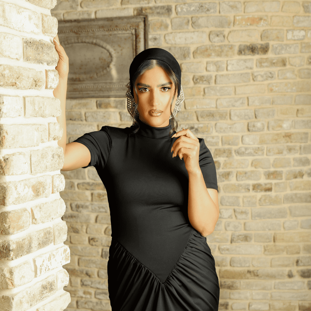 מטפחת טול רשת לייקרה שחורה 3