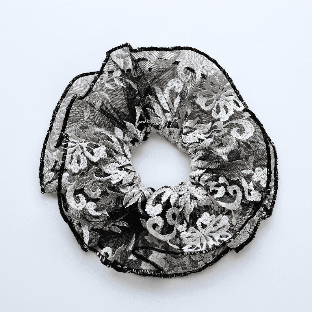 גומייה תחרה אלגנטית – שחור ולבן 1